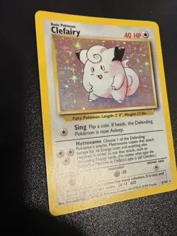 Pokemon TCG Clefairy Base Set Holo Unlimited Rare Card 5/102 NM/LP - Image 1
