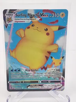 Pokemon TCG Surfing Pikachu VMAX Holo Rare Card 009/025 Celebrations Near Mint - Image 1