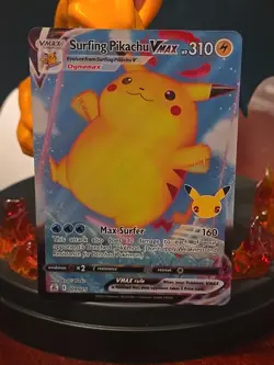 Pokemon Pikachu TCG Surfing VMAX Celebrations Holo Ultra Rare Card 009/025 - Image 1