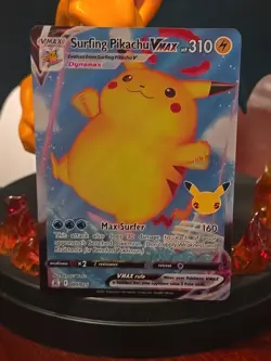 Pokemon Pikachu TCG Surfing VMAX Celebrations Holo Ultra Rare Card 009/025 - Image 2