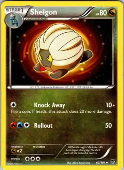 Pokemon TCG Shelgon B&W Plasma Blast 63/101 Regular Uncommon Card Played LP - Image 1