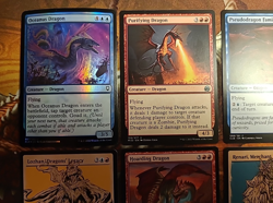 12x MTG Dragon Cards Lozhan Showcase Foils Red Blue Lot Magic the Gathering!!! - Image 4