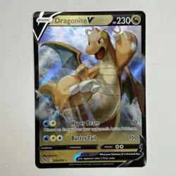 Pokemon TCG Dragonite v Full Art Holo Ultra Rare Card 049/078 Mint Condition - Image 1
