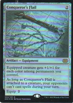 MTG: Double Masters: Foil Conqueror's Flail: Lightly Played Condition - Image 1