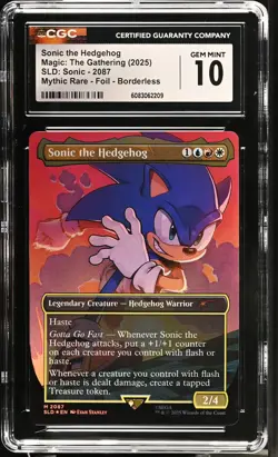 SONIC THE HEDGEHOG Secret Lair Foil Mythic CGC 10 MTG [Nostalgium] - Image 1
