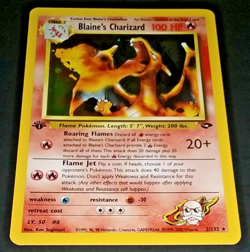 1ST EDITION POKEMON GYM CHALLENGE - BLAINE'S CHARIZARD #2/132 - HOLO (NM) - Image 2