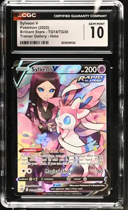 SYLVEON V Brilliant Stars Trainer Gallery Holo #TG14 CGC 10 Pokemon - Image 1