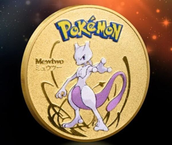 Mewtwo Gold Coin - Pokemon Coin Gold Plated - Coin ships in Plastic Capsule - Image 1