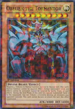 Yugioh! LP Obelisk the Tormentor - BP02-EN125 - Mosaic Rare - 1st Edition Lightl - Image 1