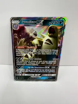 Pokemon TCG Tyranitar GX Lost Thunder Holo Ultra Rare Card 121/214 - Image 1