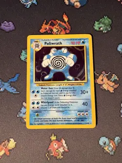Pokemon Cards Poliwrath 13/102 Holo Rare Base Set UNLIMITED - (LP) - Image 1