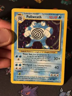 Pokemon Cards Poliwrath 13/102 Holo Rare Base Set UNLIMITED - (LP) - Image 2