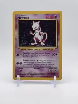 Pokemon TCG Mewtwo Base Set Holo Rare Card 10/102 Vintage - Image 1