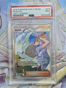 Kahili Pokemon Card TCG Sun & Moon Lost Thunder 210/214 Full Art Trainer PSA 9 - Image 1