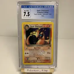 Dark Charizard 2000 #4 Holo Pokemon Card Team Rocket Unlimited CGC 7.5 Not PSA - Image 1
