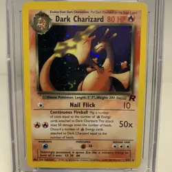 Dark Charizard 2000 #4 Holo Pokemon Card Team Rocket Unlimited CGC 7.5 Not PSA - Image 2