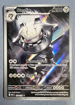 Steelix 150/132 Me01: Mega Evolution Holo Pokemon Card - JUST PULLED / NEAR MINT - Image 1