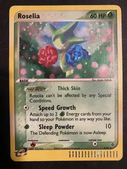 Pokemon Roselia 9/97 E-Reader Holo Rare played Card EX Dragon - Image 1
