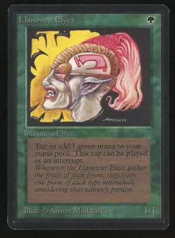 1993 MTG Magic the Gathering Beta Llanowar Elves LP Raw Gaming Card TCG - Image 1