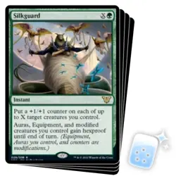 SILKGUARD X4 Kamigawa: Neon Dynasty: Commander Magic MTG MINT CARD - Image 1