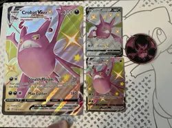 Pokemon Crobat Vmax SWSH99 / Crobat V SWSH98 / Crobat Vmax Jumbo Card / Coin Lot - Image 1