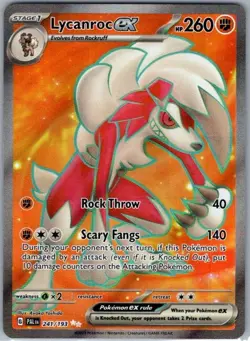 Pokemon Card Lycanroc EX 241/193 Paldea Evolved - Near Mint - Image 1