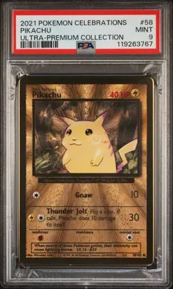 PSA 9- 2021 Pokemon Celebrations UPC PIKACHU Gold Metal Card #58 (3767) - Image 1