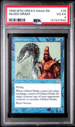 1998 MTG URZA'S SAGA #76 GILDED DRAKE PSA 4 - Image 1