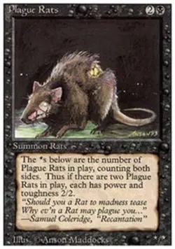 MTG - Plague Rats - 3rd Edition (Revised) - NM, English Magic FLAT RATE SHIP - Image 1
