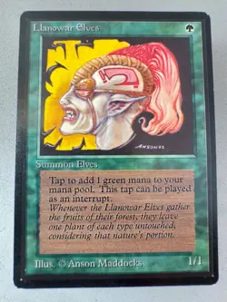 Llanowar Elves Common MTG Beta-Lightly Played Excellent plus-Vintage Magic - Image 1