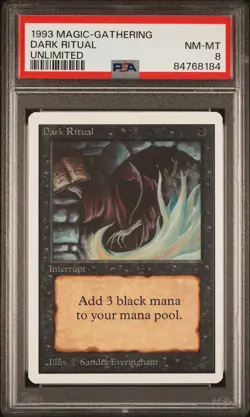 Dark Ritual - Unlimited - NM to Mint - PSA 8. POP 24. More MTG in store. - Image 1