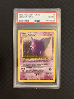 PSA 8 1999 Pokemon Gengar 5/62 Fossil Holo NM/Mint 💎 - Image 2
