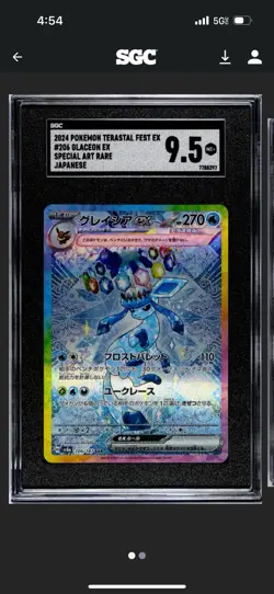 Pokemon 2024 Terastral Festival EX Glaceon EX SAR 200/167 SGC 9.5 Mint Japanese - Image 1