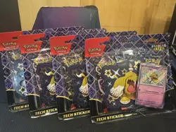 Pokemon TCG Paldean Fates Tech Sticker Collection Display - 12 Blisters 36 Packs - Image 4