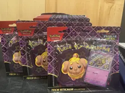 Pokemon TCG Paldean Fates Tech Sticker Collection Display - 12 Blisters 36 Packs - Image 3