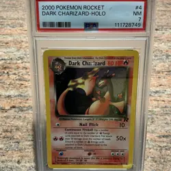 2000 Pokemon Rocket Dark Charizard Holo #4 PSA 7 - Image 1