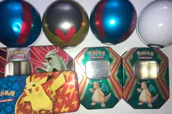 Pokemon Empty Tins, Pokemon Ball Tins, Pencil Tins Lot - Image 3