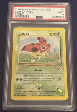 PSA 9 Ledyba 7/18 Reverse Holo Southern Islands Promo Pokemon 2001 - Image 1