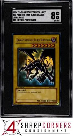 2004 YU-GI-OH! PORTUGUESE 1ST ED #DIJ-P001 RED-EYES BLACK DRAGON POP 1 SGC 8 - Image 1
