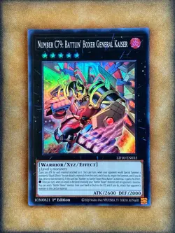 Yugioh Number C79: Battlin’ Boxer General Kaiser LD10-EN035 Super Rare 1st Ed NM - Image 1
