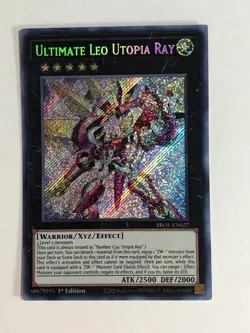 Yugioh! TCG Secret Rare 1st Edition Ultimate Leo Utopia Ray BROL-EN027 NM - Image 1