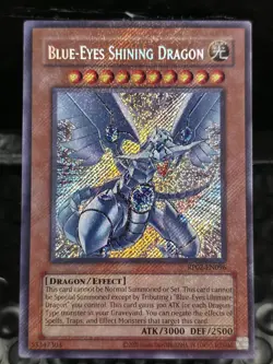 Blue-Eyes Shining Dragon RP02-EN096 Secret Rare NM Foil Bleed 2020 Reprint - Image 1