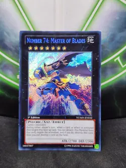 Yugioh Number 74: Master of Blades NUMH-EN032 Secret Rare 1st Edition VLP - Image 1