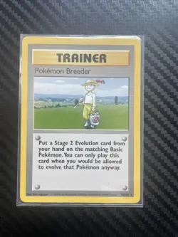 Pokemon Breeder Base Set Trainer Card 76/102 Rare Pokemon TCG - Image 1