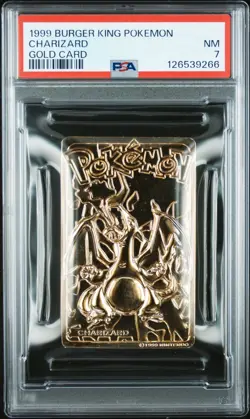 CHARIZARD 23K GOLD PLATED CARD PSA 7 NM NEAR MINT 1999 BURGER KING POKEMON - Image 1