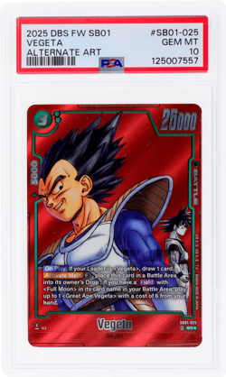 2025 Dragon Ball Super Card Game Fusion World Manga Booster 01 Vegeta PSA 10 - Image 1