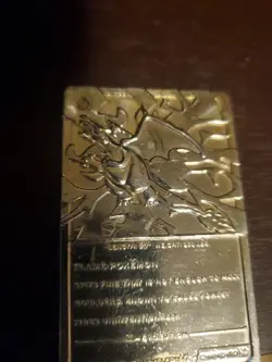 Vintage Pokemon Limited Edition 1999 Charizard 23K Gold Plated Trading Card BK - Image 2