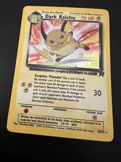 Dark Raichu 83/82 Team Rocket Unlimited 2000 Pokemon Card Secret Rare NM - Image 1