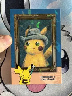 Pokemon Van Gogh Style Pikachu Felt Hat Electric Pikachu Peru Exclusive Card - Image 1