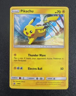 Pikachu SM81 Sun & Moon Black Star Promo Holo Pokemon Card - Image 1